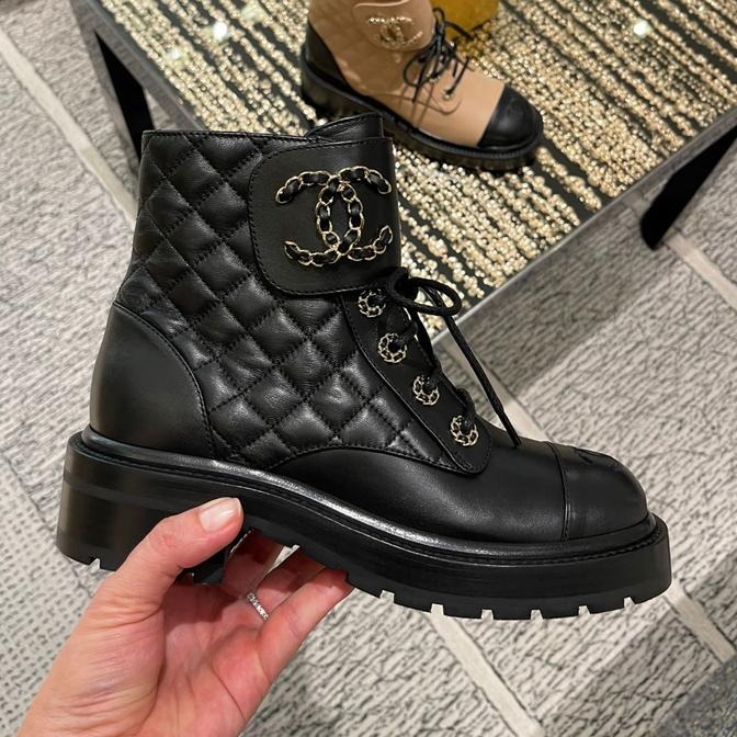 black boots womens chanel