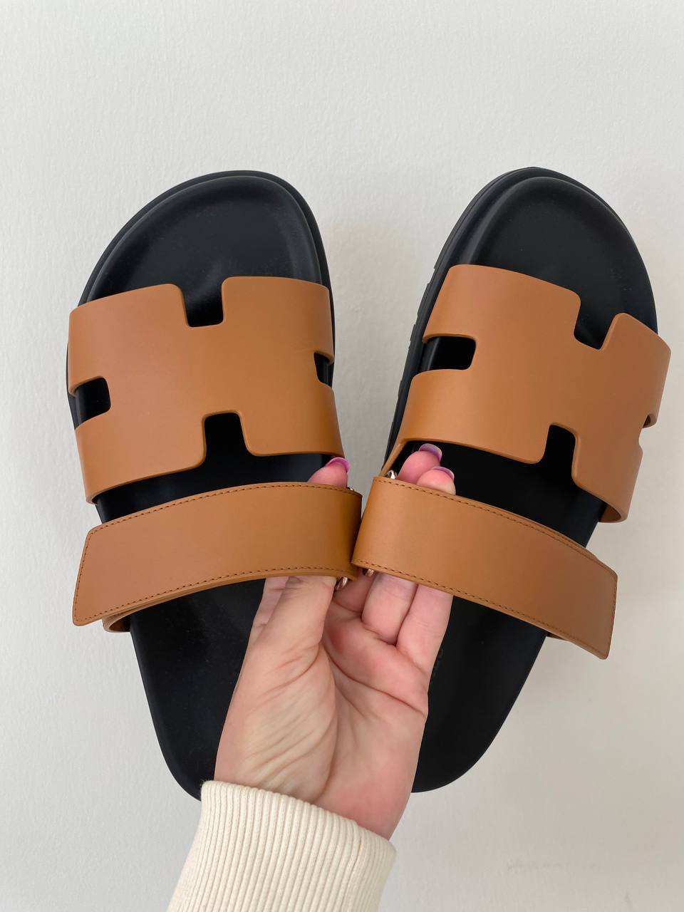 Hermes Chypre sandals tan men's style