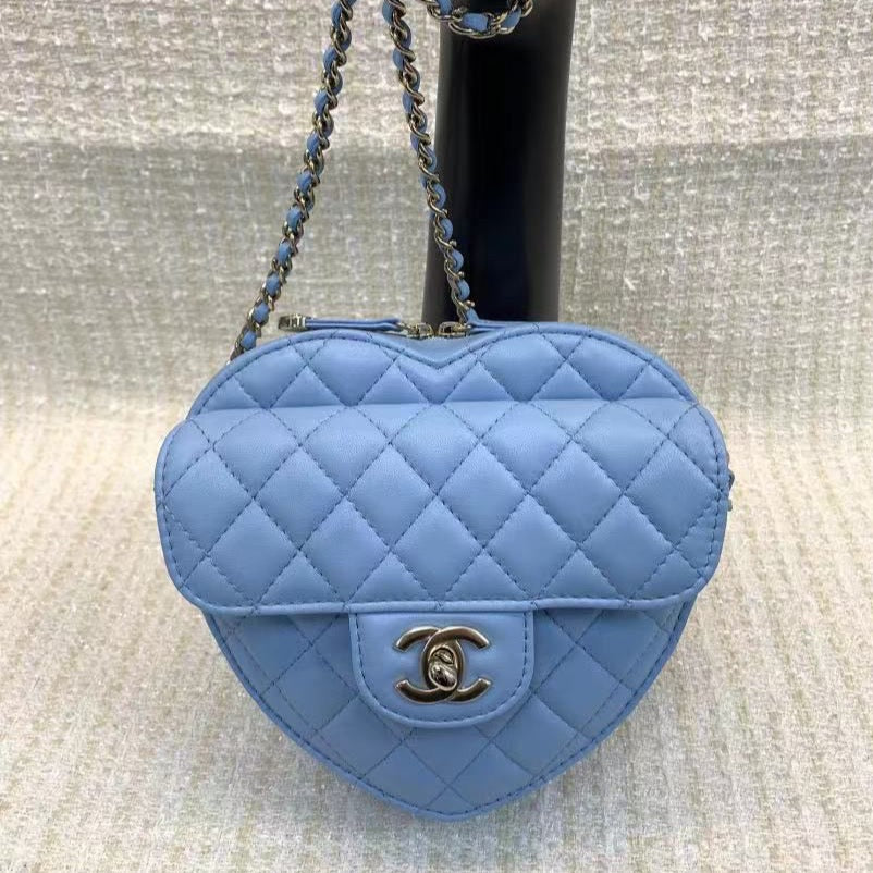 CHANEL, Bags, Rare Baby Light Blue Chanel Heart Bag