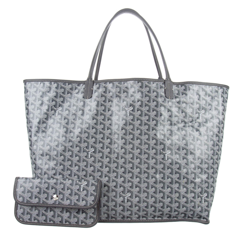 Goyard, Bags, Gray White Goyard Anjou Gm Bag And Wallet With Clare V Red  Navy Straps