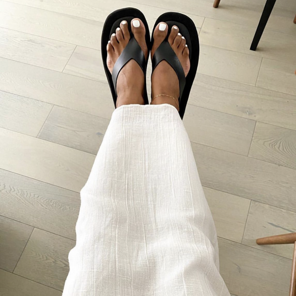 The Row black leather Ginza sandals