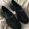 Prada FW2020 black brushed leather loafers