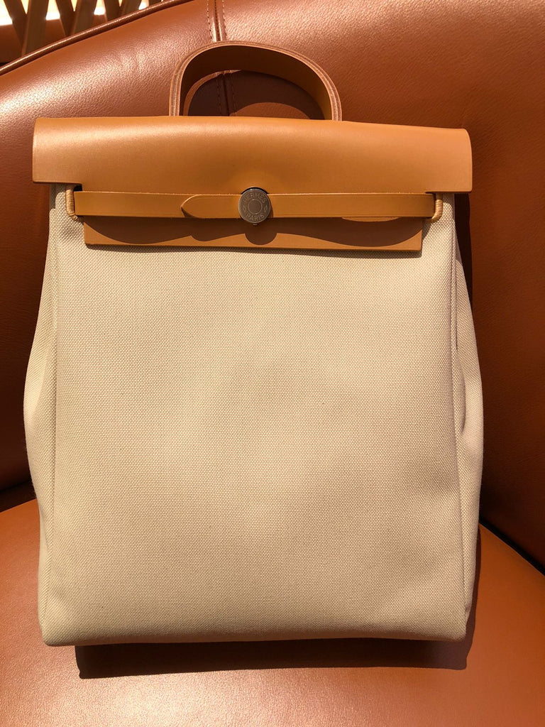 Hermès 2021 Toile & Vache Hunter Herbag a Dos Zip Retourne Backpack -  Orange Backpacks, Handbags - HER546176