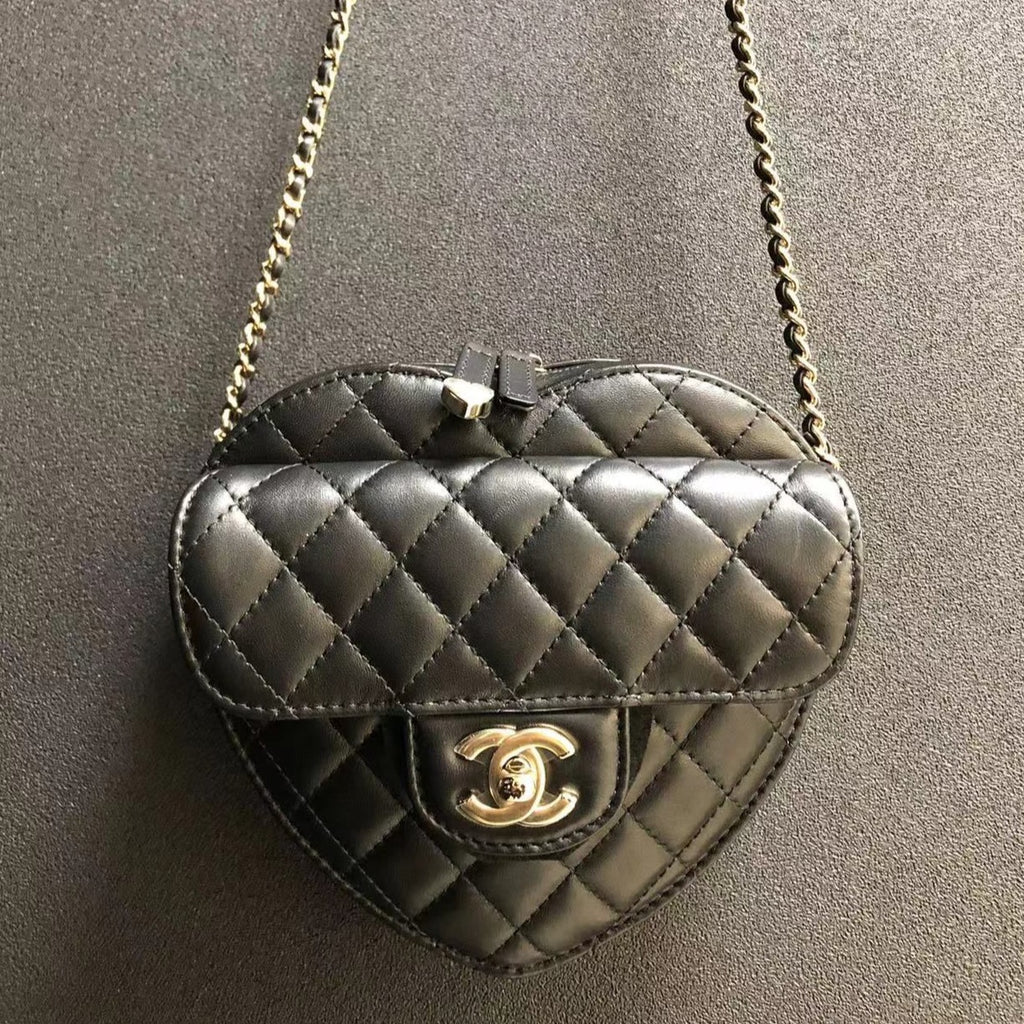 Chanel Seasonal Heart Bag, Black With Pearl Chain, Preowned In Box (Ships  Duty Free From London) - Julia Rose Boston